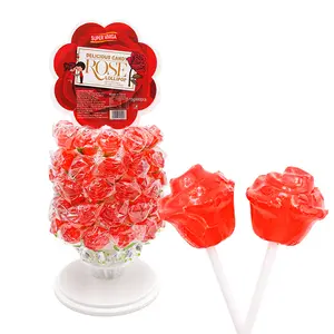 חלאל אדום יאמי עלה פרח צורת ג 'לי gummy lollipop
