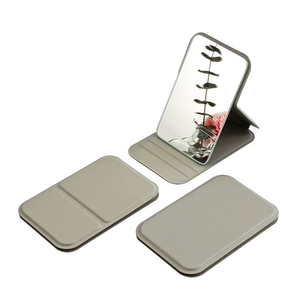 Wholesale Mixed PU Color Compact Foldable Handheld Square Shape Personalized Box Printed <b>Makeup</b> <b>Mirror</b> - Product Image 1