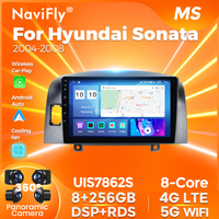 NaviFly Kamera Panorama 360 Layar Sentuh Android Terbaru untuk Hyundai Sonata 2004-2008 dengan Car Play Android Auto