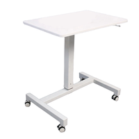 Bureau debout mobile réglable en hauteur DGS-3 en métal de haute qualité, table moderne à une seule colonne avec levage pneumatique et roulettes