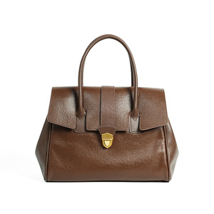 Classic Handcrafted Top Layer Vegetable <strong>Tanned</strong> Leather <strong>Handbag</strong> With Turn Lock &amp; Adjustable Strap Structured Tote Ideal Work Bag - Product Image 5