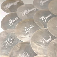 Marque-places personnalisés en coquille de capiz avec impression numérique, étiquettes nominatives de mariage personnalisées, décoration de table DIY pour fêtes