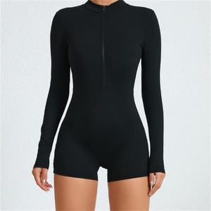 Exclusivo Swing Perfect Fitting Color Mujer Manga larga Suave Control de barriga Compresión Cremallera frontal Body para correr - Product Image 5