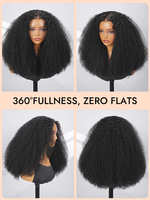Perruque en cheveux humains en vrac, qualité salon, super volumineuse, afro crépu bouclé, sans colle, dentelle HD 6x8, haute densité, avec cordon de serrage, pré-coupée, vente en gros