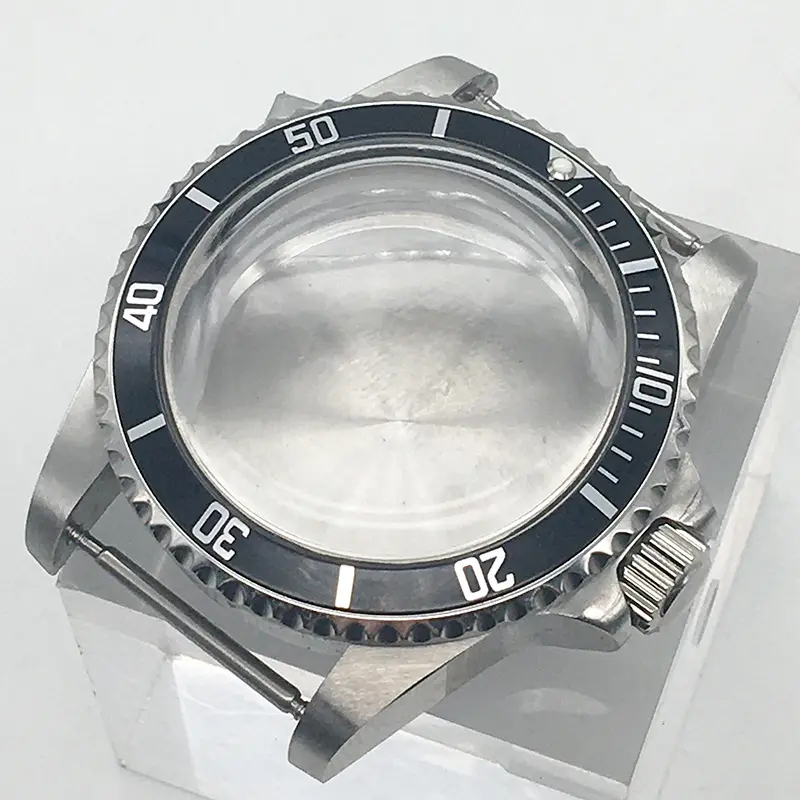 Boîtier de montre en acier inoxydable 316, 40mm, avec insertion de lunette en aluminium, adapté à Rolexable