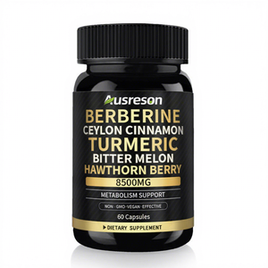 Cápsulas de Berberina Ausreson OEM 1500mg con Canela de Ceilán, Cúrcuma y Melón Amargo, Suplementos Herbales Orgánicos Puros - Product Image 2