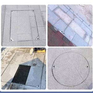 맞춤형 스테인레스 스틸 정화조 맨홀 커버 60x60 연성 철 맨홀 커버 야외용 매입 맨홀 커버 - Product Image 5