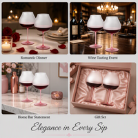 Verres à vin bordeaux en cristal sans plomb, dégradé rose givré, verres à vin européens grande capacité pour mariage