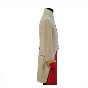 Manteau d'hiver vintage pour homme en laine polaire longue, col montant, simple boutonnage, tricoté, avec logo personnalisé - Product Image 3