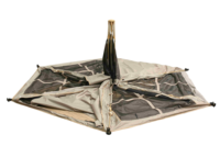 Tenda Heksagonal Otomatis Dengan Kanopi Lapis Ganda Dua Pintu Empat Jendela Pintu Jaring 210D Oxford untuk Keluarga