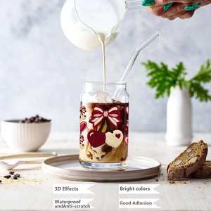 Gobelets en verre Libbey 16oz UV pour DTF, motifs de Noël personnalisés, résistants à la chaleur, impression sérigraphique, étanches, vente en gros - Product Image 6