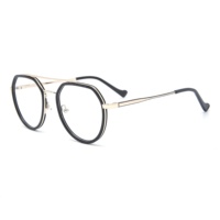 Lunettes rétro vintage rondes en acétate pour hommes et femmes, monture optique avec bras en métal, verre