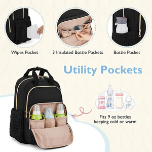 Tùy chỉnh công suất lớn mẹ túi thời trang túi xách không thấm nước tã túi đa chức năng ba lô túi du lịch - Product Image 3