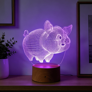 Belle Piggy 7/16 Couleur <span class=keywords><strong>Veilleuse</strong></span> 3D Illusion Télécommande LED <span class=keywords><strong>Veilleuse</strong></span> Pour Enfants Bébé Sommeil <span class=keywords><strong>Veilleuse</strong></span> - Product Image 6