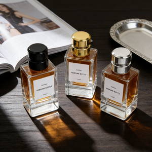 Flacon de parfum vide en verre épais de qualité supérieure, carré, 30 ml, 50 ml, 100 ml, avec vaporisateur et bouchons originaux, vente en gros - Product Image 1