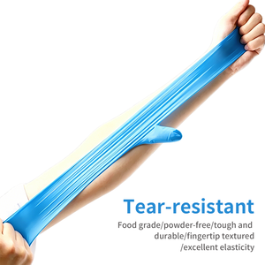 Gants d'examen en nitrile jetables de haute qualité, sans poudre, sans latex, bleus, 4 mil, pour hôpital - Product Image 2