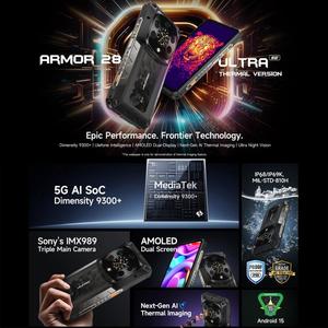 แบตเตอรี่ขนาดใหญ่10600มิลลิแอมป์ต่อชั่วโมงโทรศัพท์รุ่น <span class=keywords><strong>ulefone</strong></span> <span class=keywords><strong>ARMOR</strong></span> 28กล้องความร้อนพิเศษ16GB 1TB 6.67 "5G Android 15 nulefone Mobile - Product Image 4