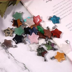 סיטונאי אבן ירח קריסטל טבעי תליוני כוכבים נירוסטה קמעות תכשיטים ייחודיים בעבודת יד - Product Image 4