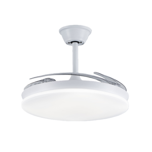 Ventilateur de plafond invisible JK Breeze 42 pouces, pales rétractables, lumière LED 30W, moteur DC silencieux, <span class=keywords><strong>3</strong></span> couleurs réglables avec télécommande, ETL CE CB - Product Image 1
