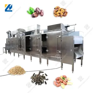 Multifunction Gas Electric Nuts Roasting Machine Automatic Continuous Peanut Beans Grains Roaster Machine