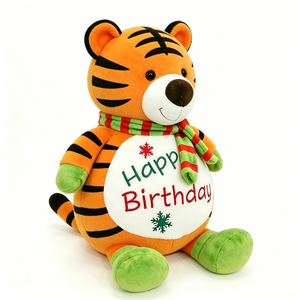 Customize Happy Birthday <b>Tiger</b> Plush <b>Toy</b> with Scarf 51cm-99cm Plush Filled with PP Cotton for Kids Unisex Gift - Product Image 3