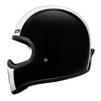 Casque intégral rétro directement de l'usine - Fibre de verre 3C&DOT, noir et blanc