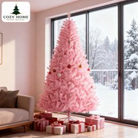 Sapins de Noël artificiels roses de haute qualité, base en acier à ouverture automatique, télécommande, écologiques, pour la décoration intérieure de Noël