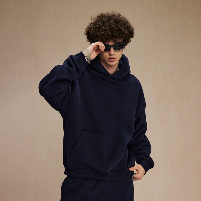 Heavyweight 400GSM Cropped Boxy Fit Streetwear Raw Edge Hoody Letter Puff Print Custom Raw Hem Oversize Hoodie for Men a