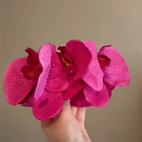 Accessoires de cheveux pour femmes haut de gamme printemps Super fée tachée Phalaenopsis pince à cheveux 5cm fleur fraîche pince de requin doux match facile