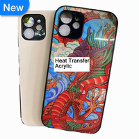 Coque de téléphone en TPU acrylique par sublimation compatible avec iPhone, motif dragon de luxe, transfert thermique, coques de protection vierges pour téléphones mobiles