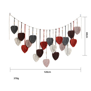 Nguồn Nhà Sản Xuất Tay Dệt Lá Tua Với Hạt Gỗ Tấm Thảm Trang Trí Tường Nhà - Product Image 4