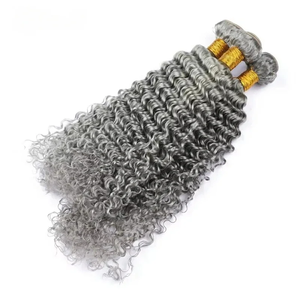 Ingrosso 1 Pacchetto di Capelli Umani Grigio Sale e Pepe Argento Grigio Afro Ricci Marrone Senza Trama per Trecce Boho Ondulate - Product Image 5