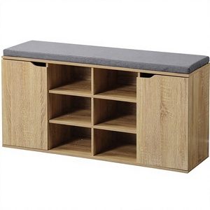 Moderno Mobile Porta Scarpe con Cuscino, Materiale in Legno, Colore Quercia Sonoma Naturale, <span class=keywords><strong>Dimensioni</strong></span> L103.5xH48xW29.5cm |   Modello 15928 13 - Product Image 1