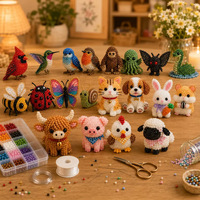 Nouveau Kit d'Artisanat Transfrontalier de Petits Monstres Animaux 3D Perlés, Ensemble de Perles DIY Fait Main en Plastique, Chine