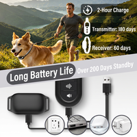 Kalung Pelatihan Anjing Tanpa Sengatan 1 Transmitter 2 Receiver Tipe Getar dan Bunyi Type-C Tahan Air IPX7 Ramah Lingkungan