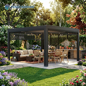 Pérgola <span class=keywords><strong>Solar</strong></span> para Jardín, Pérgola Fotovoltaica con Techo <span class=keywords><strong>de</strong></span> Láminas Ajustables Eléctricamente, Pérgola <span class=keywords><strong>de</strong></span> Aluminio - Product Image 2