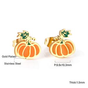 Ason - Pendientes de Moda con Forma de Calabaza, Chapados en Oro de 18K, Joyería Personalizada - Product Image 2