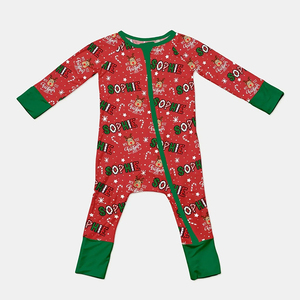 Combinaison de Noël bio pour bébé, pyjama en bambou avec fermeture éclair, vêtements de nuit écologiques pour nouveau-né, vêtements de bébé personnalisés, vêtements de nuit pour bébé - Product Image 3