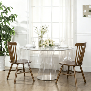 <strong>Round</strong> Modern Woven Vinyl Waterproof Clear Pattern Home Use <strong>Table</strong> Cover <strong>Protector</strong> with Customizable Size - Product Image 4