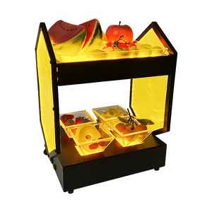 LED Illuminated Fruit Plate Stand Three Tiered Snack <b>Display</b> <b>Rack</b> For Bars And KTVs Creative Fruit Platter Desktop Use - Product Image 5