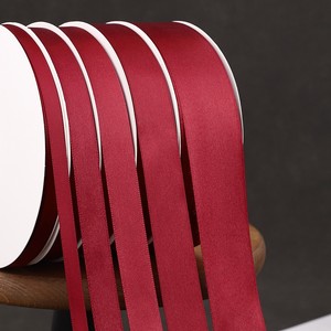 Nine-Colored Ribbon Satin Ribbon Burgundy 2A01 Wedding Gift Wrapping Classic Style Woven Polyester - Product Image 3