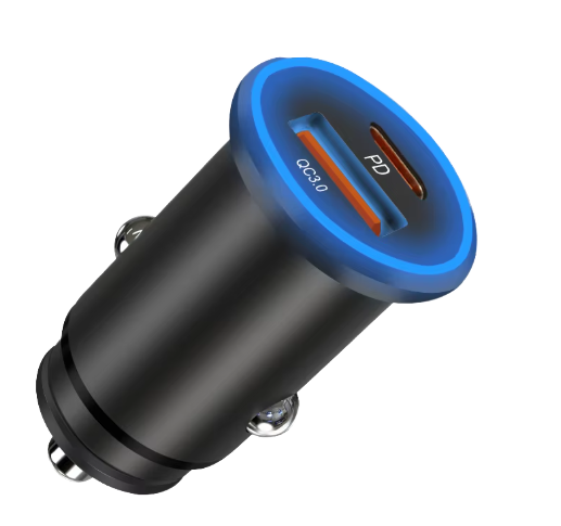 USB-A Type-C 30W PD Portable Car Charger OCP OVP Protection Quick Charge Companion Android Universal Short Circuit Adapter