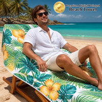 Wholesale Beach Towel Velour Cotton Custom Pattern Digital Printed 400GSM Luxury Designer Beach Towel Bulk Custom Logo