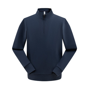 Sweat-shirt à demi-zip à manches longues en mélange coton, polyester et élasthanne pour les loisirs - Product Image 3