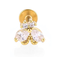 YW 16 Acier Inoxydable Coeur Labret Lèvre Stud Anneau Helix Piercing Boucle D'oreille Abeille Forme Tragus Cartilage
