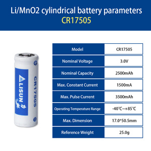 Cr17505 низкая скорость саморазряда цилиндрические Limno2 первичные батареи <span class=keywords><strong>3v</strong></span> батареи - Product Image 2