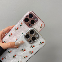Coque de téléphone de luxe premium en résine coulée motif tulipe pour iPhone 17 Pro Max, Apple 15 Pro, électroplaquée, antichoc pour 14, 13, 12, 11, 16