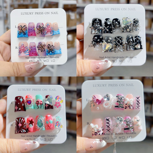 <span class=keywords><strong>Uñas</strong></span> Postizas Acrílicas Hechas a Mano en Forma <span class=keywords><strong>de</strong></span> Pico <span class=keywords><strong>de</strong></span> Pato, 10 Piezas, Reutilizables, Estilo Francés, Diseño Cuadrado <span class=keywords><strong>para</strong></span> Dedos <span class=keywords><strong>de</strong></span> Maniquí - Product Image 2