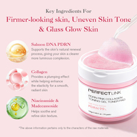 Pads tonifiants éclaircissants OEM au collagène rose, PDRN de saumon et niacinamide pour le visage, tous types de peau