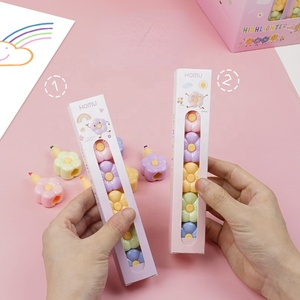 Dễ Thương Phim Hoạt Hình Hình Dạng Hoa Sáng Tạo Mini Tô Màu 6 cái/hộp Nhựa Đánh Dấu Bút Thiết Lập Xiên Tip Cho Học Sinh Trung Học - Product Image 2